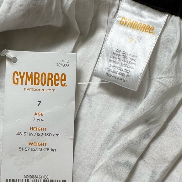 Gymboree Girls Size 7 Retro Cat Print Button Down Shirt White Black Tan - Picture 4 of 6